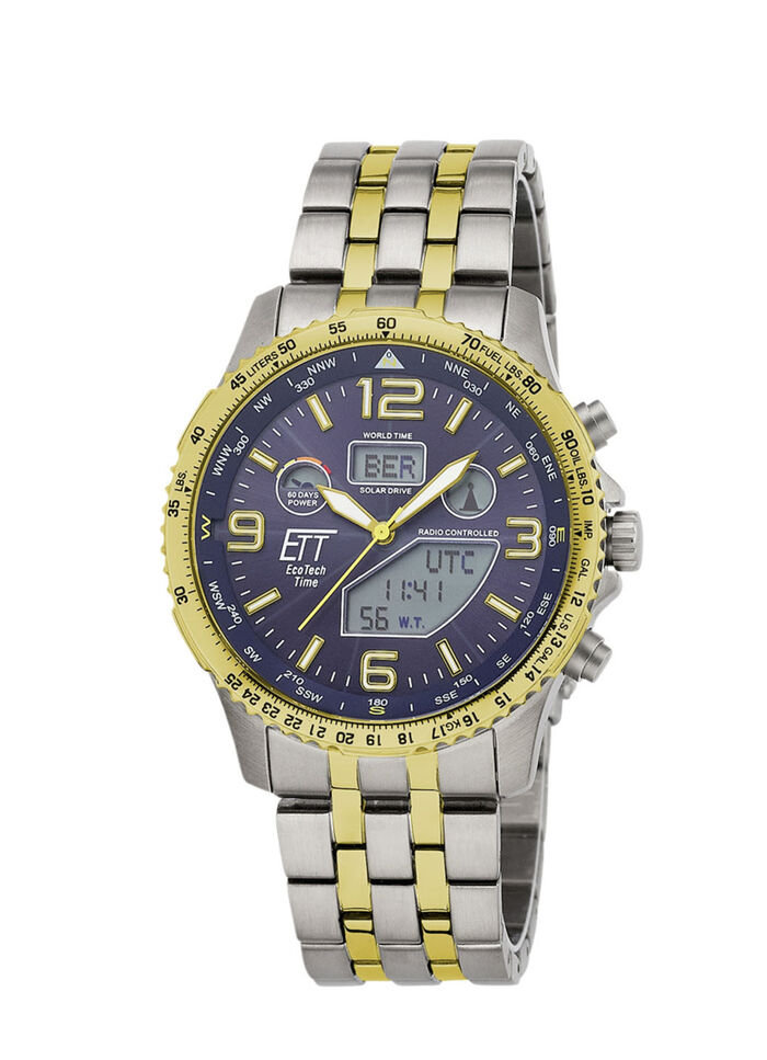 ETT Professional radiogestuurd herenhorloge op zonne-energie 