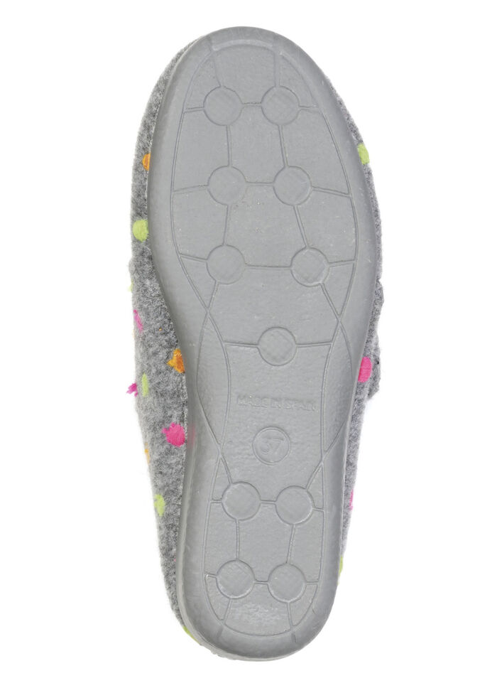 Laurina, klassieke damespantoffels, met klittenbandsluiting GRIJS