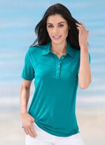 Laurina poloshirt met knoopsluiting BENZINE
