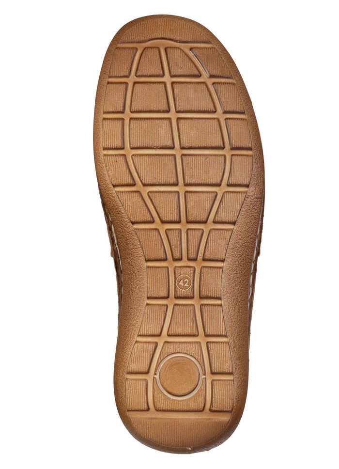 GINO GALANTE, lichte herenpantoffels met uitneembaar voetbed CAMEL