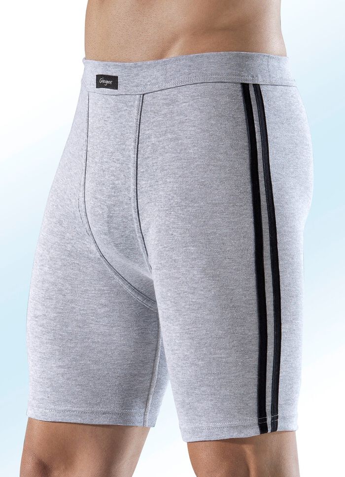 Vierpack knielange onderbroeken met contrasterende zijstrepen 