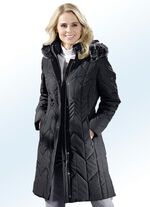 Korte jas met afneembare capuchon ZWART