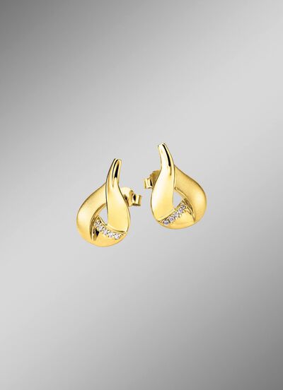 Vergulde oorbellen met zirkonia 