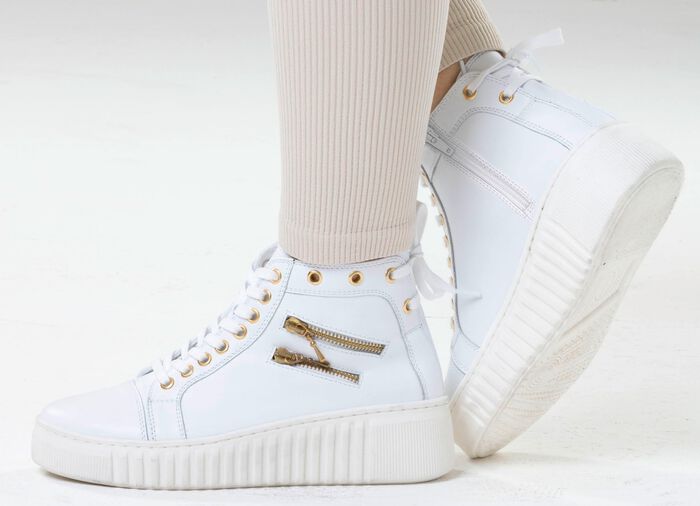 ELENA EDEN, stijlvolle dameslaarzen, breedte H, met uitneembaar voetbed WIT