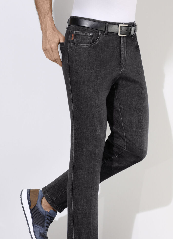 &quot;Francesco Botti&quot; jeans met elastische tailleband in 3 kleuren ANTHRAZIT