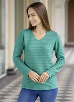 Trui met structuurstrepen OPAAL-JADE GROEN