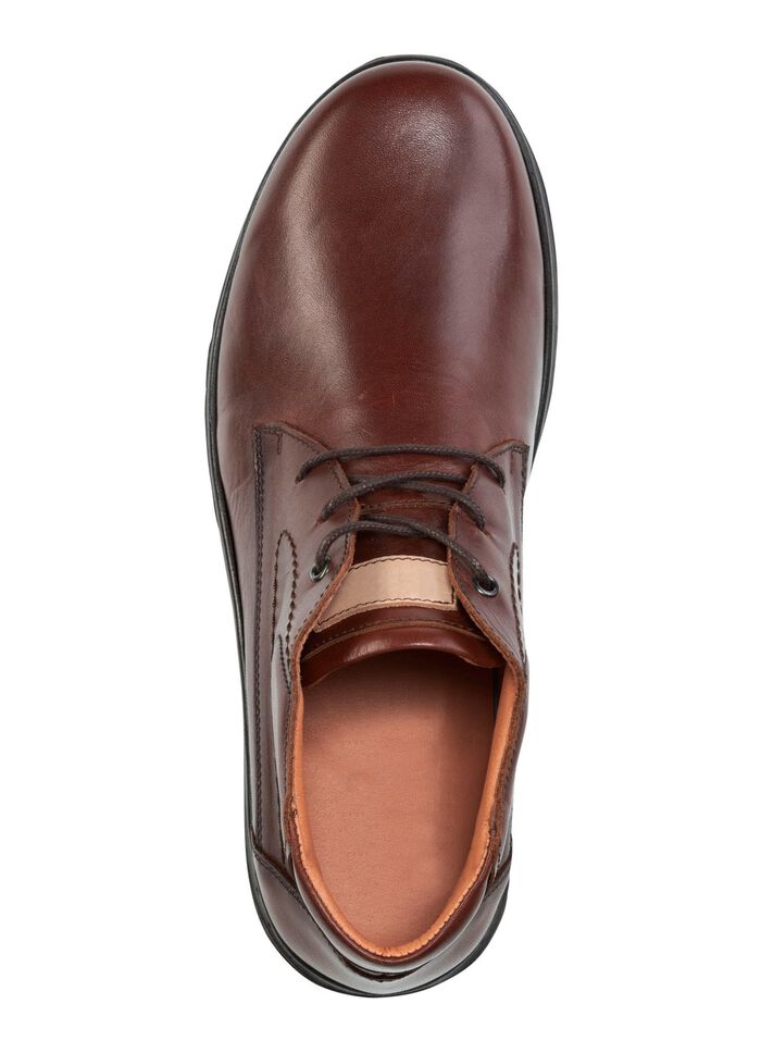 Veterlaarzen van gekleurd rundnappaleer BRUIN