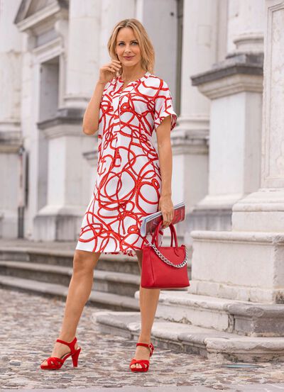 Jurk met felgekleurde print 