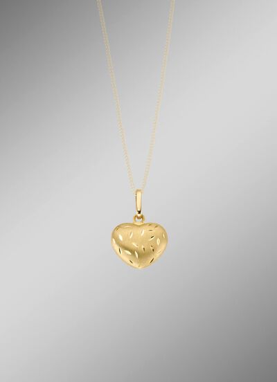 Hartvormige hanger met getextureerde voorkant 