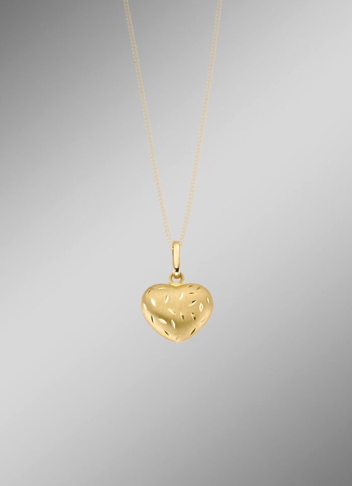 Hartvormige hanger met getextureerde voorkant 