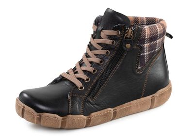 Veterlaarsje Andrea Conti met geruite textielboord 