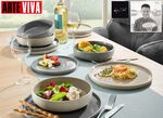 Arte Viva 12-delig servies van merksteengoed BEIGE