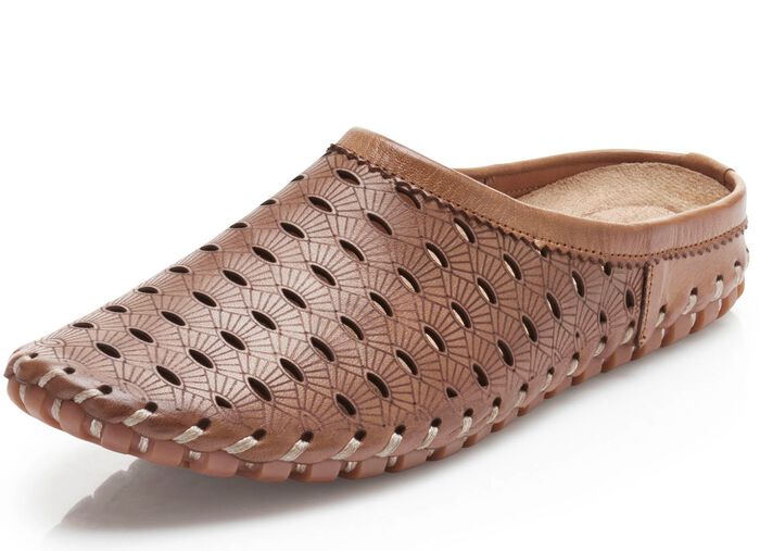 Gemini, zomerse damessabot, breedte G, met uitneembaar voetbed COGNAC