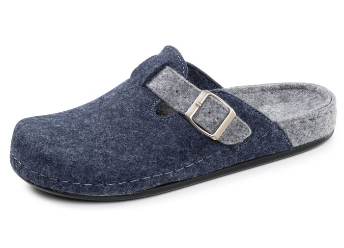 Klassieke herenpantoffels, gemaakt van wolvilt MARINE