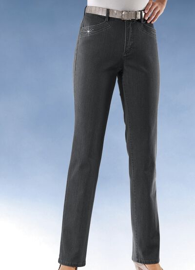 Comfortabele jeans versierd met strasssteentjes 