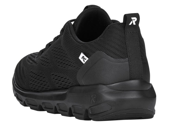 Rieker sneakers met elastische decoratieve vetersluiting ZWART