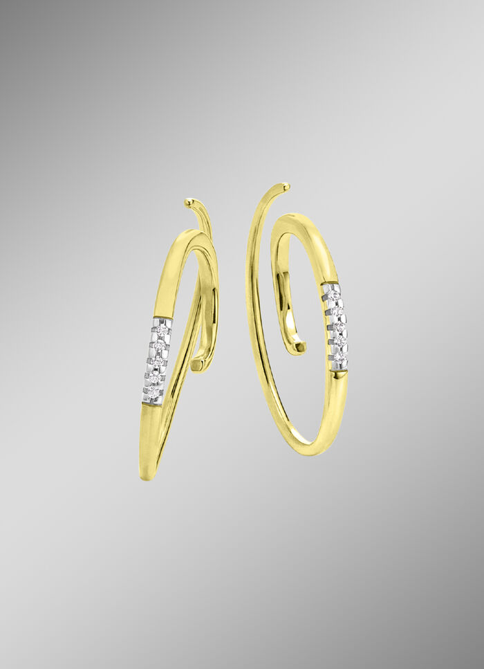 Modern ontwerp: Oorhaken met 10 diamanten 