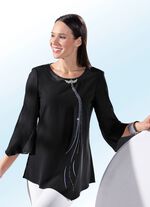 Tuniek met glanzende edelstenen ZWART