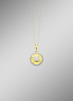 Stijlvolle hanger met briljant en diamanten 