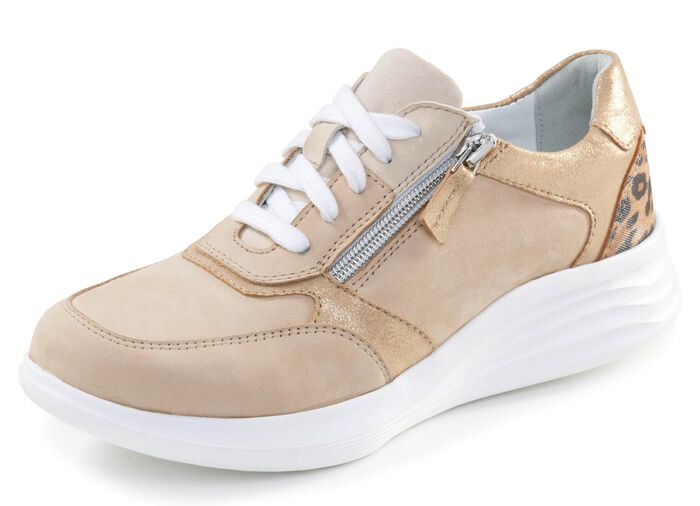 ELENA EDEN, trendy damessneakers, breedte H, met uitneembaar voetbed BEIGE