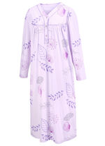 Twee-pack nachtjaponnen, 3/4-mouwen met knoopsluiting LILA