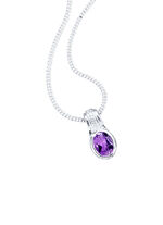 Hanger met echte amethist en synthetische zirkonia 