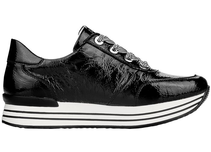 Remonte sneakers met effectieve vetersluiting ZWART