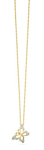 Vlinderhanger met 24 diamanten 