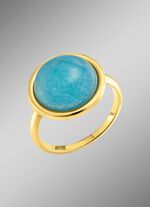 Elegante damesring met echte blauwe chalcedoon 
