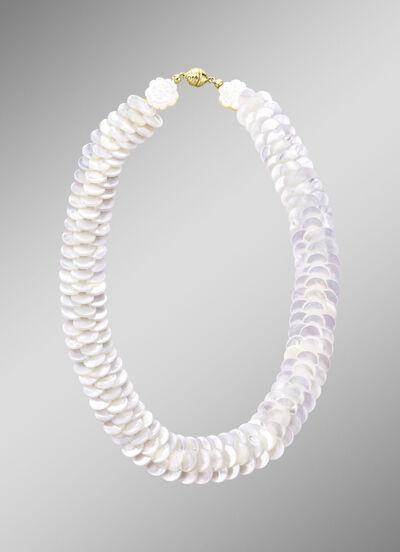 Glinsterende ketting met echte parelmoer 