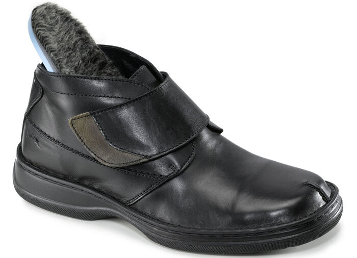 GINO GALANTE, gevoerde herenlaarzen, winterschoenen, breedte K, met uitneembaar voetbed ZWART-GRIJS
