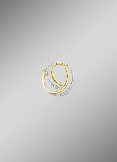 Hanger in tweekleurig met zirkonia 