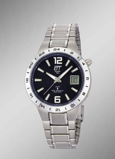 ETT radiogestuurd solar herenhorloge met titanium bandkast 