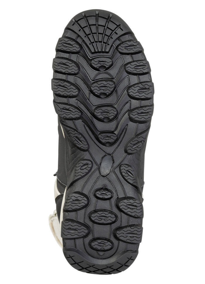 Gevoerde dameslaarzen, winterschoenen, met rits ECRU-ZWART