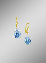 Oorbellen met echte blauwe topaas en diamanten 