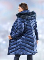 Donzen jas met 2-weg ritssluiting SAFFIERBLAUW