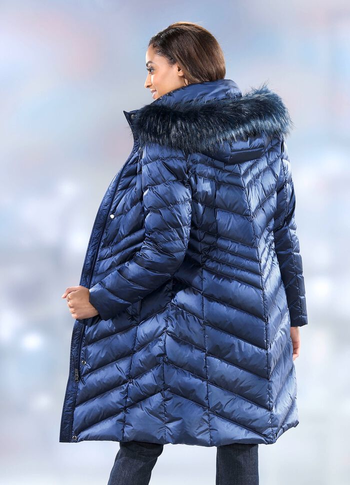 Donzen jas met 2-weg ritssluiting SAFFIERBLAUW