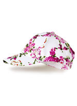 Trendy baseballpet met exotische bloemenprint WIT-MULTICOLOR