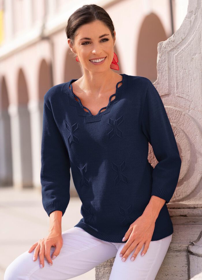 Trui met decoratieve halslijn MARINE