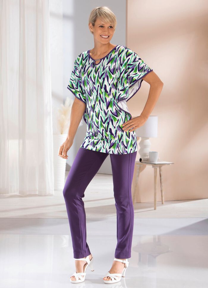 Shirt met decoratief element bij de halslijn 