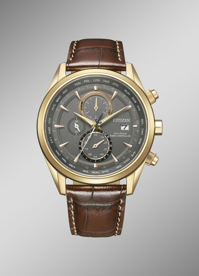 Radiogestuurd herenhorloge op zonne-energie 