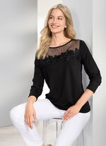 Shirt-tuniek met mesh-inzetstuk 