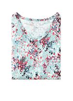 Laurina nachthemd met randprint en knoopsluiting 