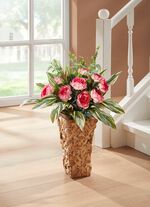 Boerderijrozen in een pot ROZE-GROEN