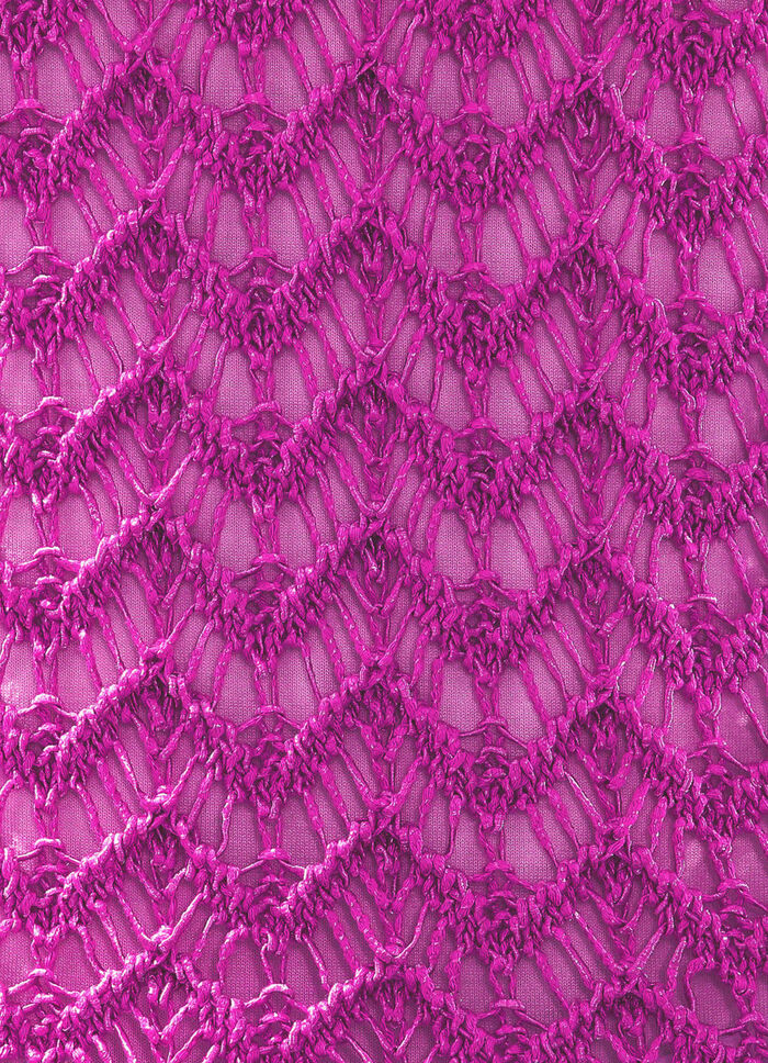 Trui van hoogwaardig garen met glanzend effect FUCHSIA MELIERT