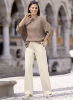 Trendy broek in modieuze breedte BEIGE