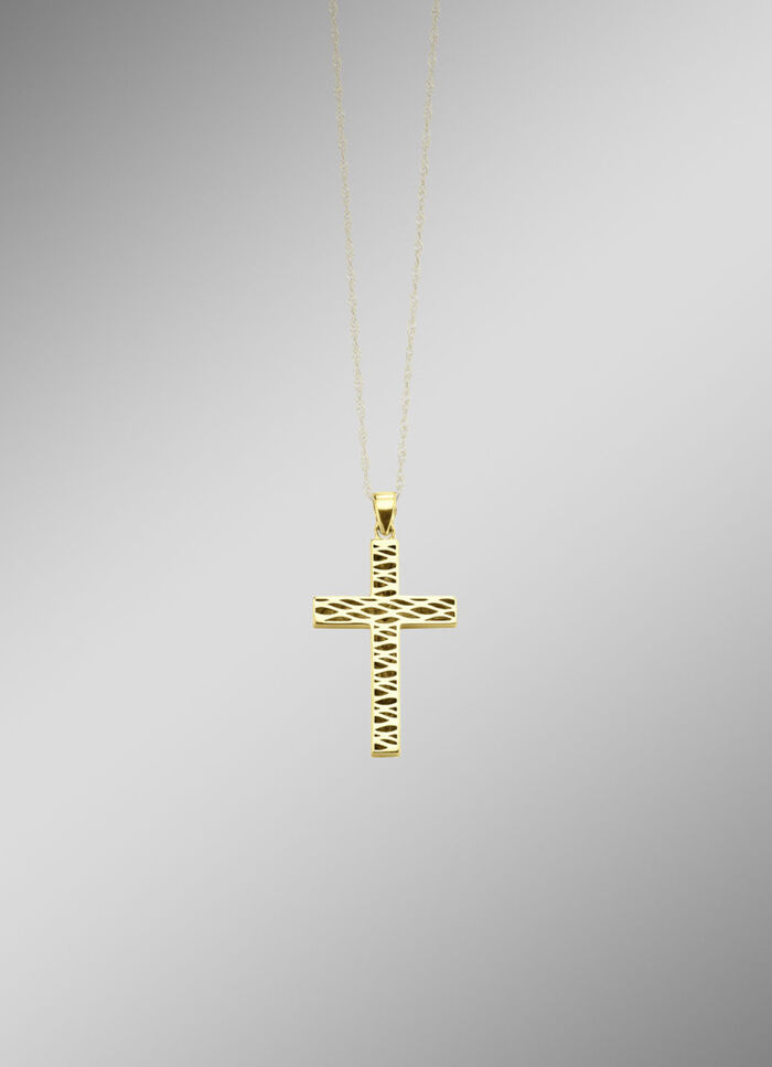 Dubbelzijdige kruishanger met synthetische zirkonia 