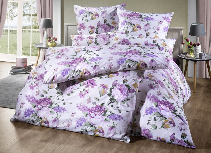 Beddengoedset met rozenmotieven MEERKLEURIG