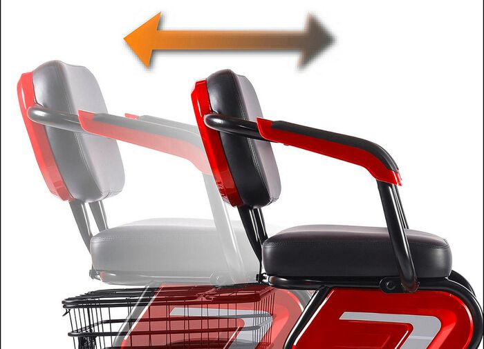 Driewielig elektrisch voertuig in de stijl van een compacte scooter 