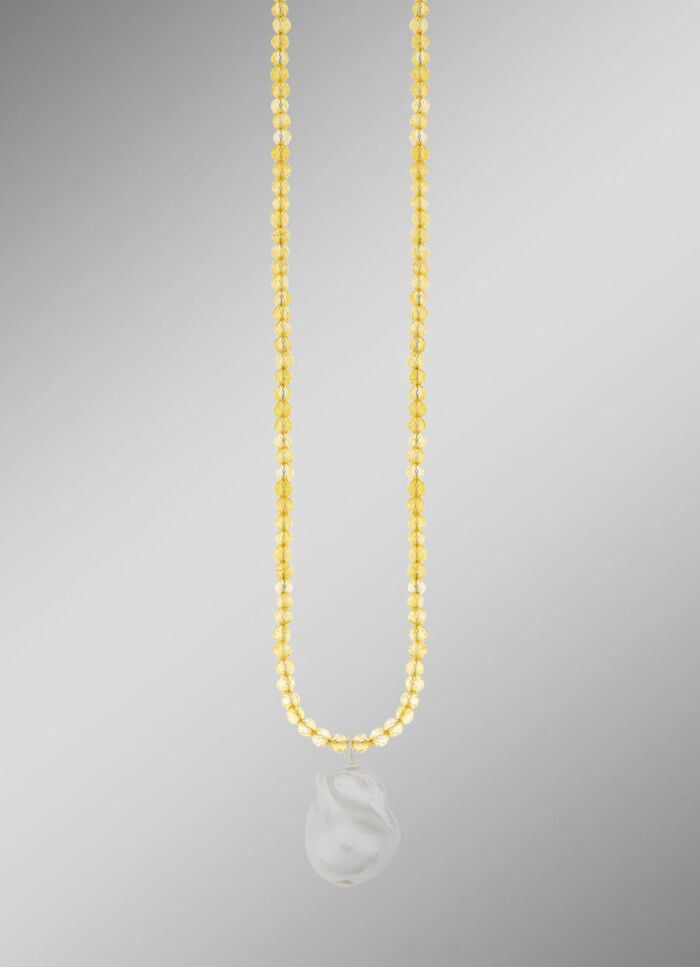 Zilveren citrien ketting 